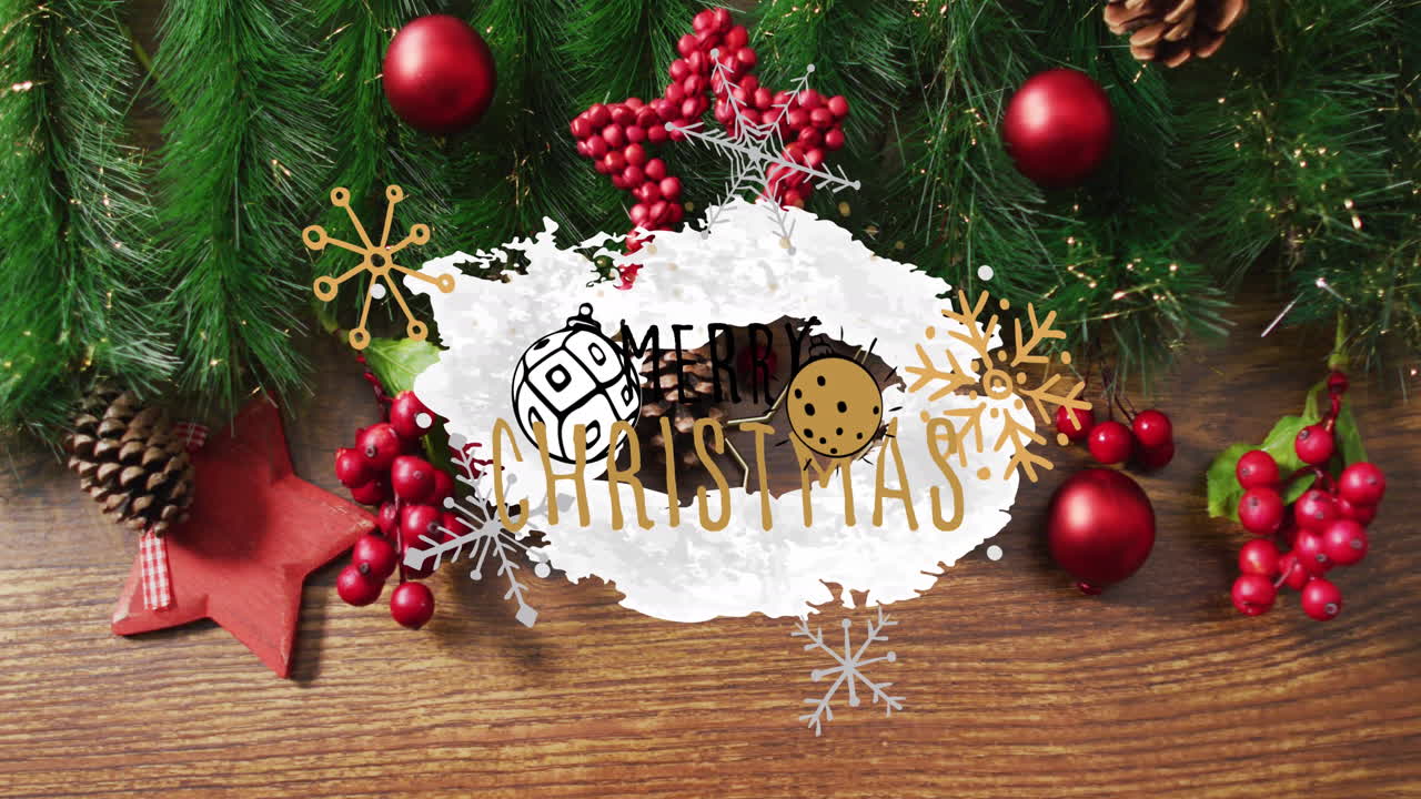 animación de felicitaciones de navidad texto sobre decoraciones de navidad