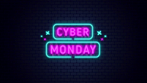 Cyber Monday letrero de neón