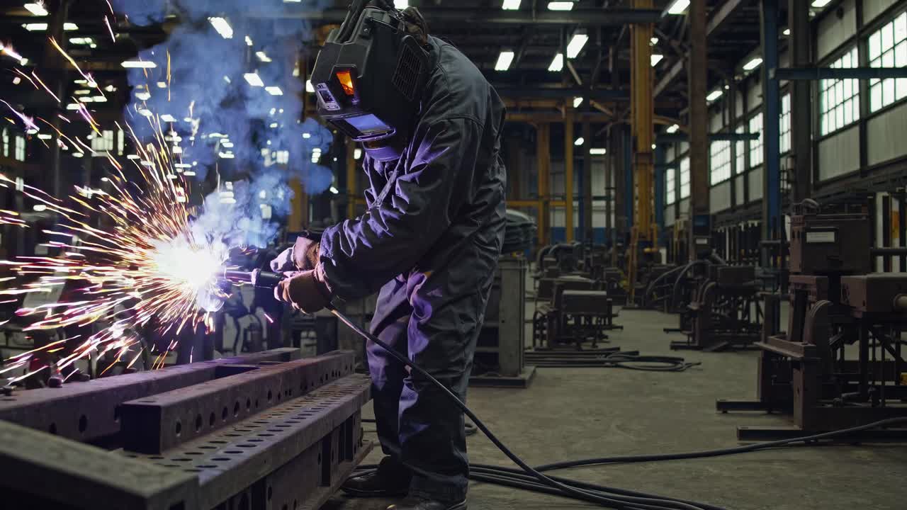Industrial Welder at Work