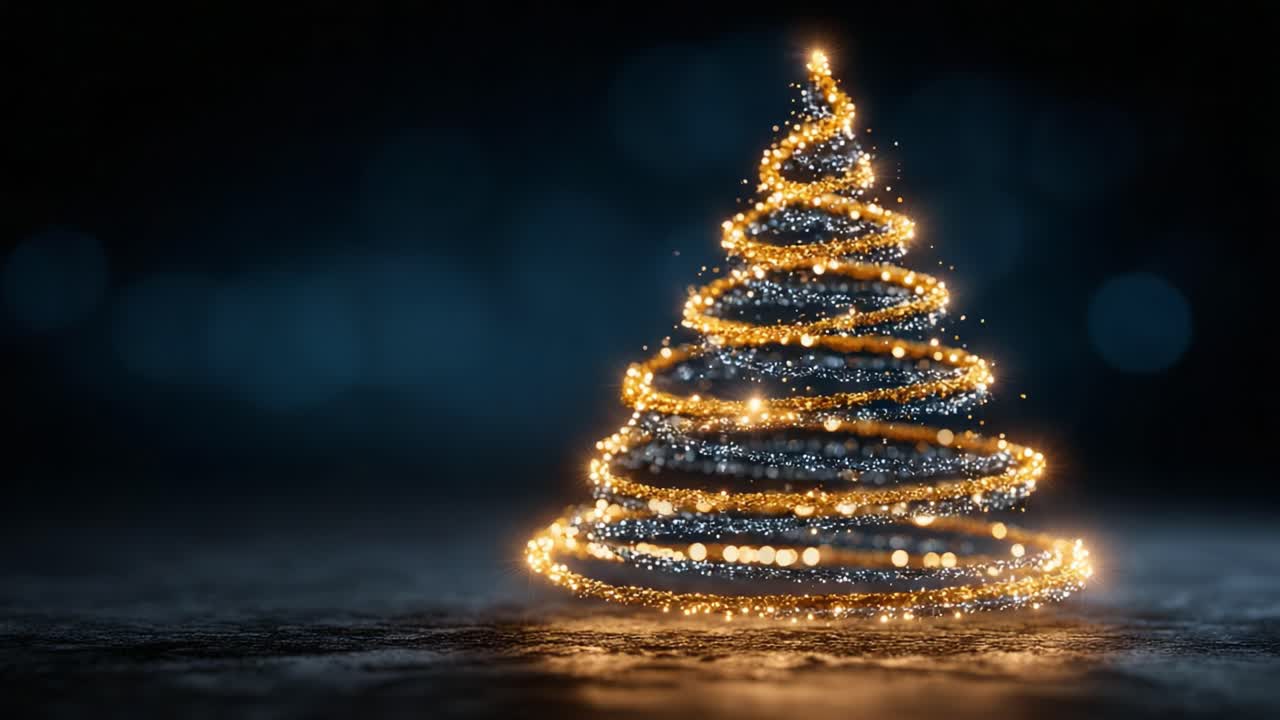 A Stunning Display of Holiday Cheer: Capturing the Magic of Christmas with a Beautifully Twinkling Tree Adorned in Sparkling Lights and Bokeh Backgrounds