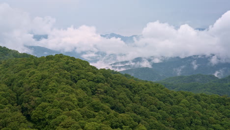 mist and mystery fill the smoky mountains in this aerial scene