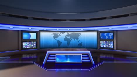 3d virtual news studio green screen background