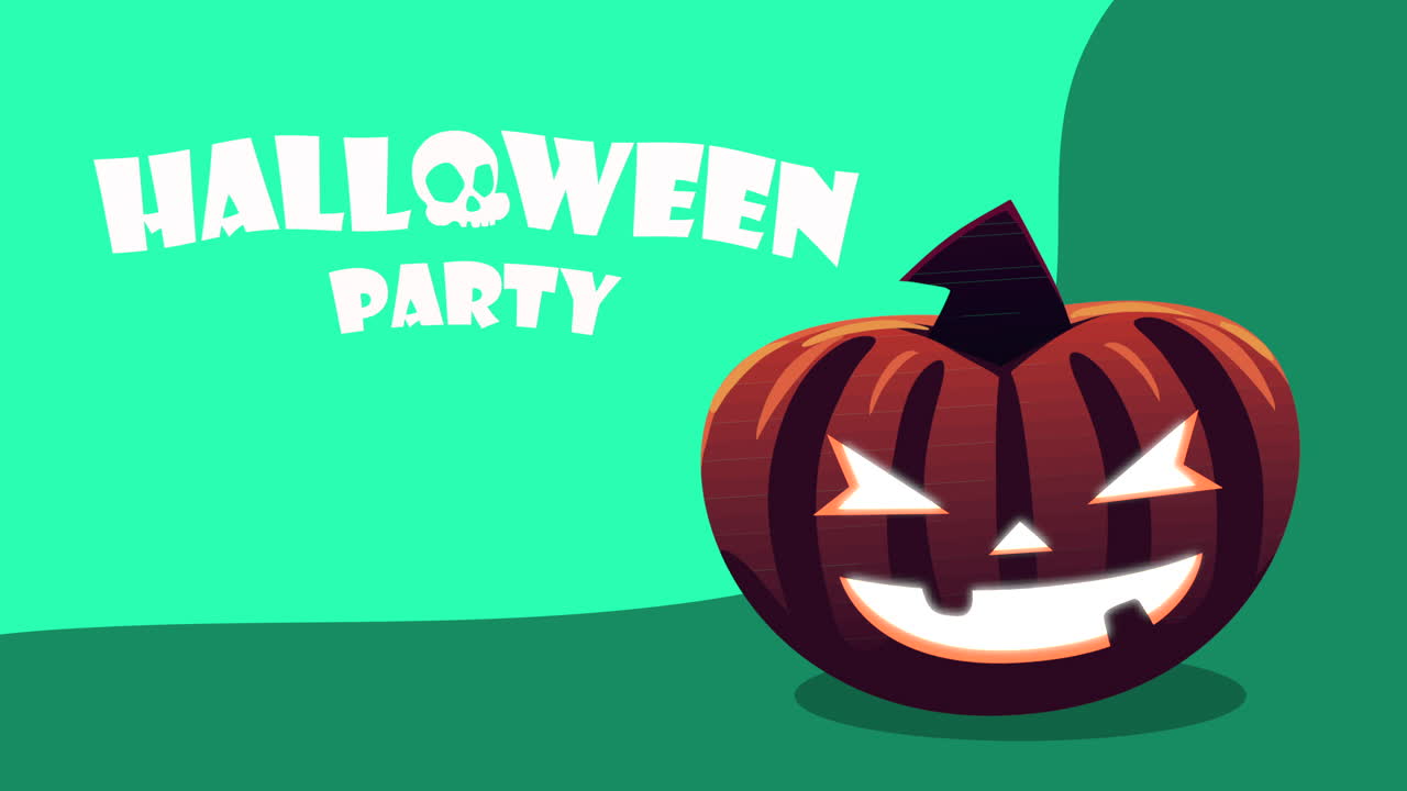 celebrazione della festa di halloween lettering animation