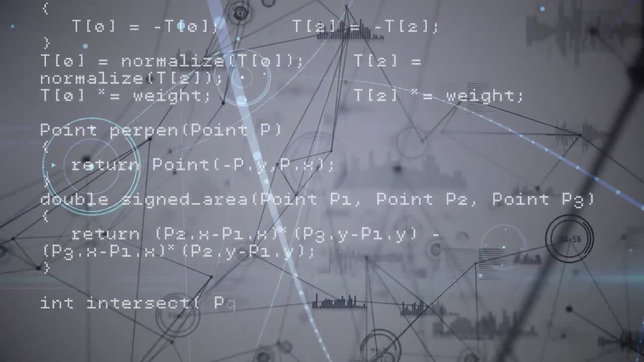 Animation of data processing and network of connections