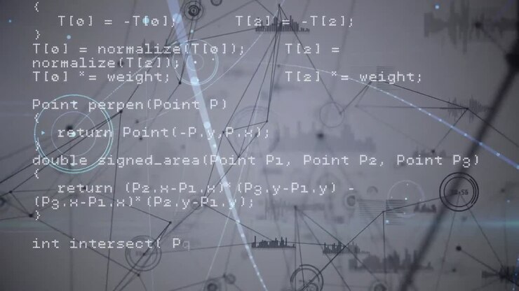 Animation of data processing and network of connections