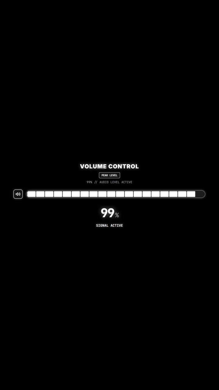 Interfaccia di controllo del volume digitale che aumenta al livello massimo