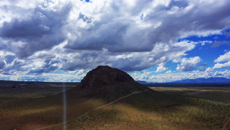 moody low cloud over the mojave desert landform, rotation hyper lapse