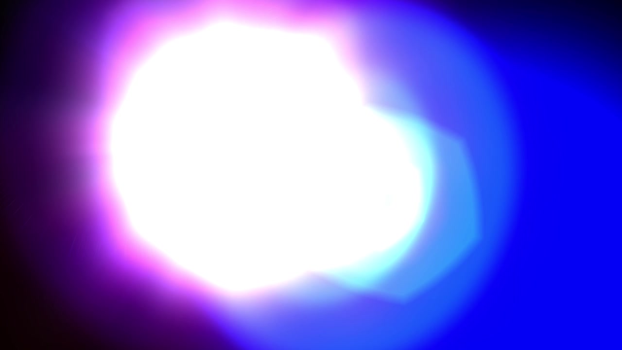 Lyseblå og lilla lens flare overgang på sort baggrund