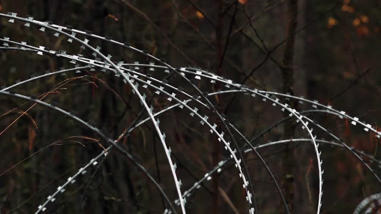 Barbed wire for border protection