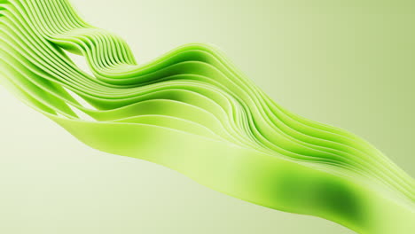 flowing gradient green curve ribbons background, 3d rendering.