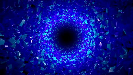 moving through an abstract tunnel made from colorful boxes, looping animation