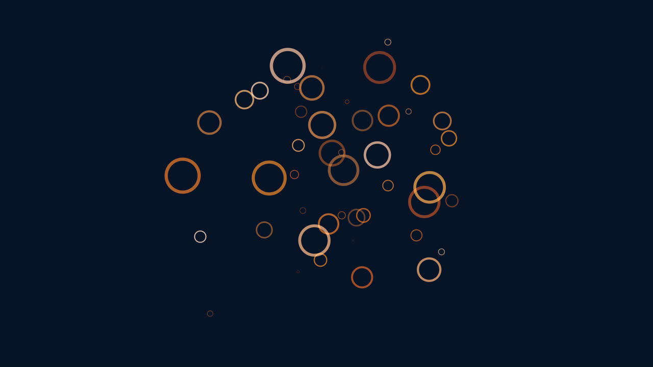 anillos de colores voladores y brillos en degradado negro