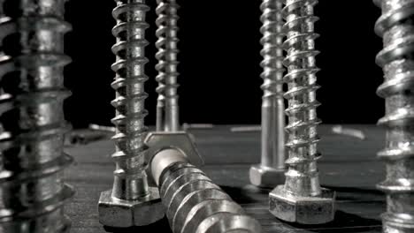 close-up of metal screws and bolts