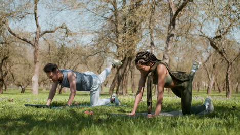 people doing sports in the forest