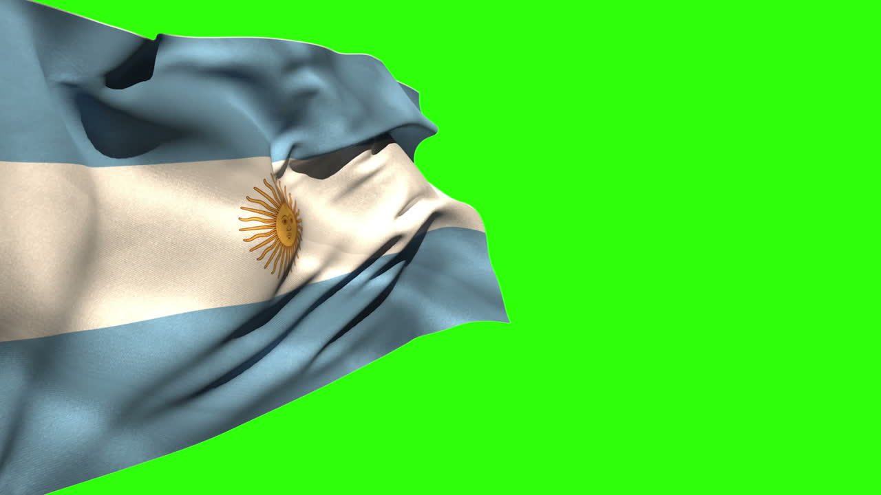 gran bandera nacional argentina soplando