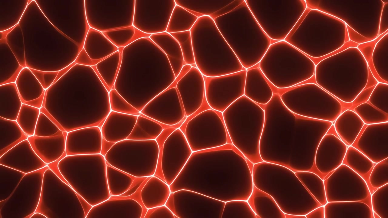 Animazione astratta di un motivo di luce caustica rossa incandescente