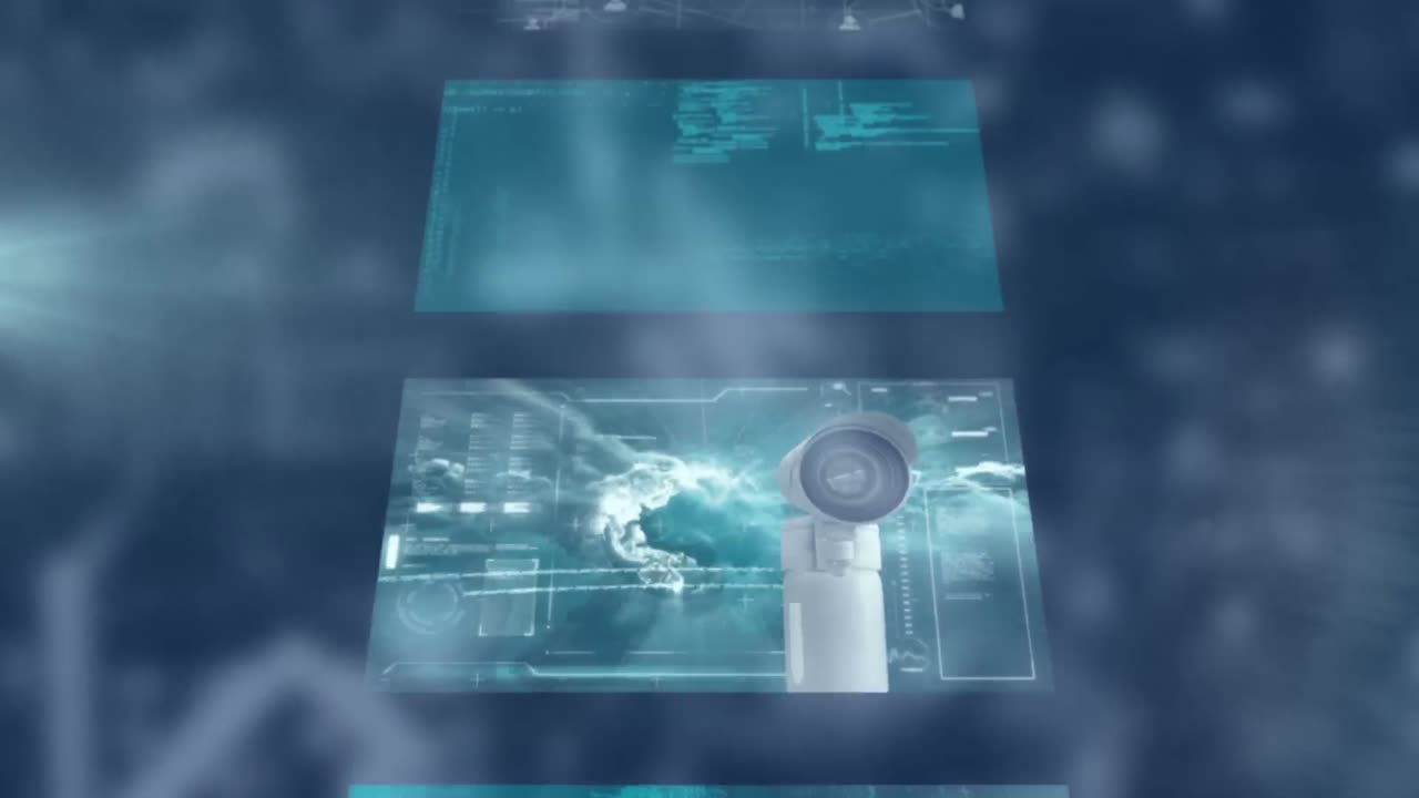 animación del procesamiento de datos sobre un fondo borroso