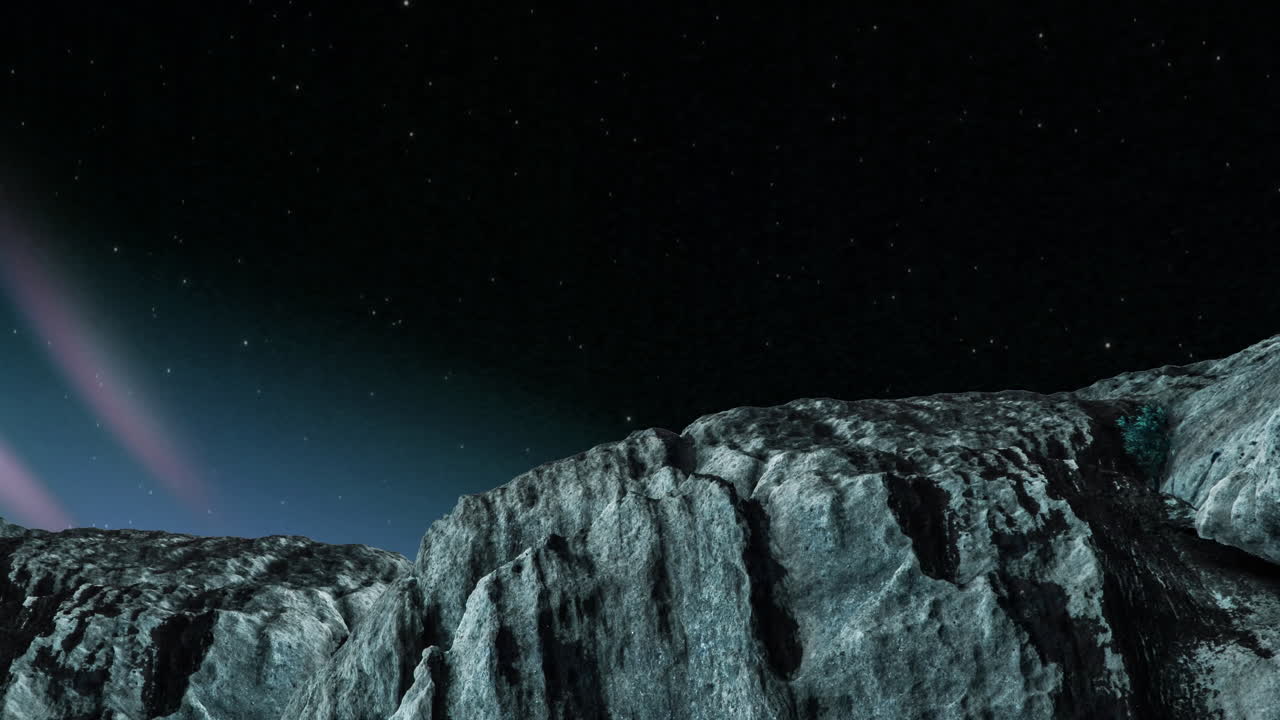 animación de las montañas en navidad sobre la aurora