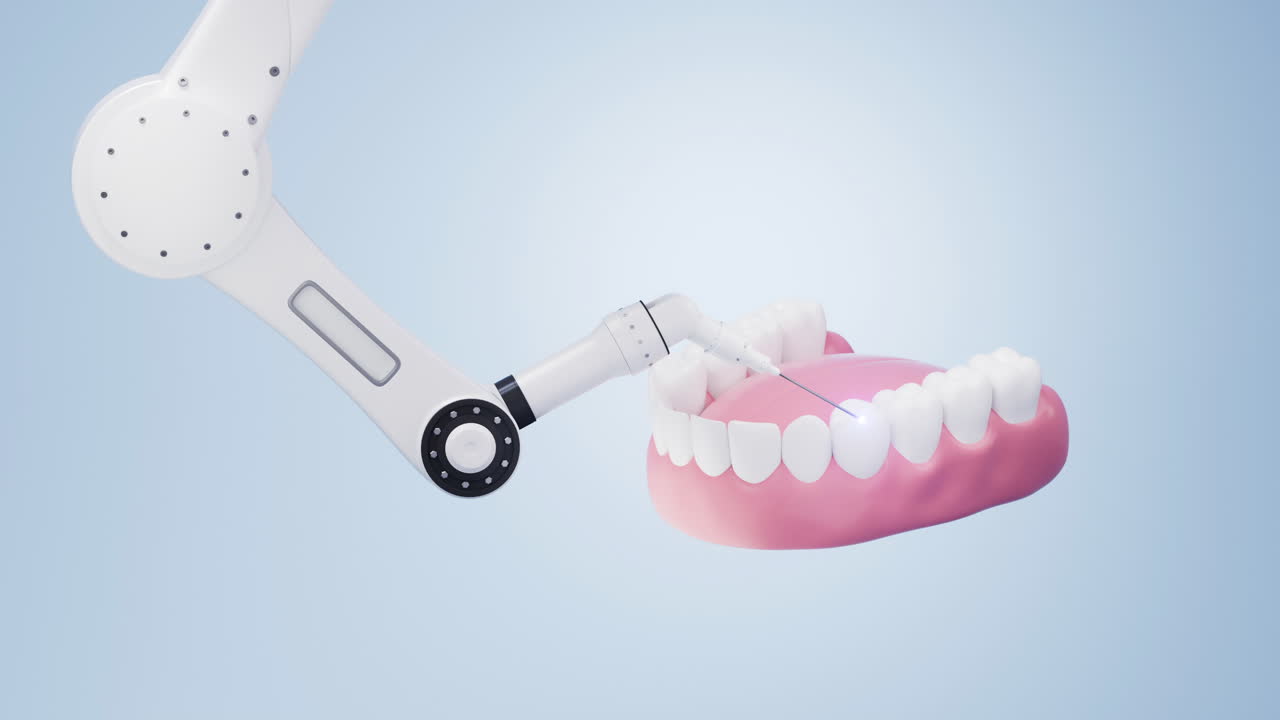 이 있는 기계적 팔, 3d 렌더링