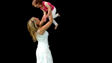 Cute-mother-and-daughter-playing