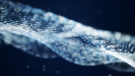 Exploring the Fluid Dynamics of Light and Motion in a Mesmerizing Abstract Sequence of Twisted Waves Captured in Ethereal Blue and Silver Hues