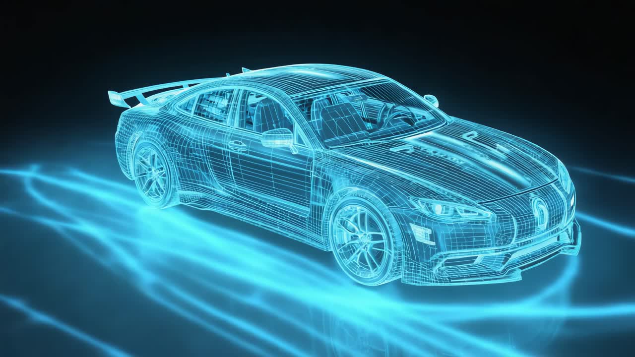 Holographic Wireframe Car Concept