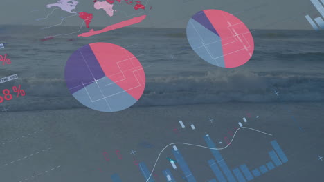 Animación-Del-Procesamiento-De-Datos-Financieros-Sobre-El-Paisaje-Marino