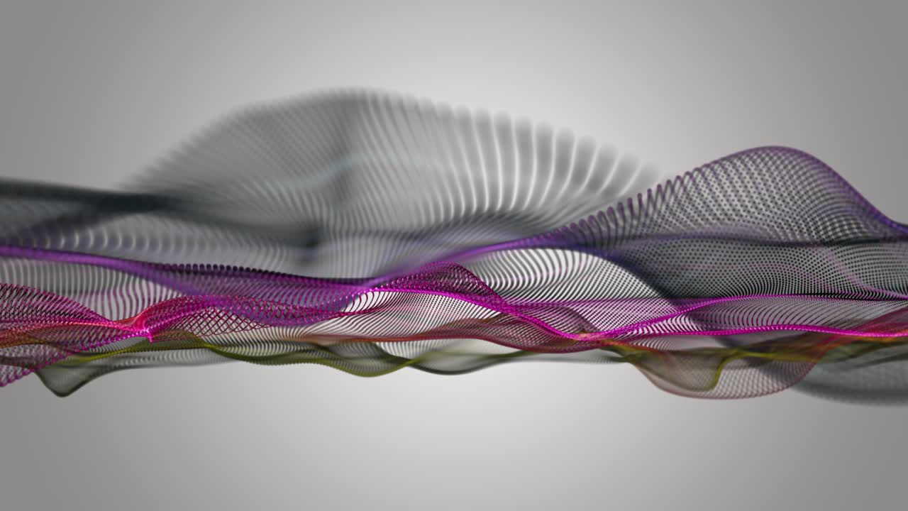 animación fantástica con objeto de onda de partículas en cámara lenta y espacio para texto, 4096x2304 bucle 4k