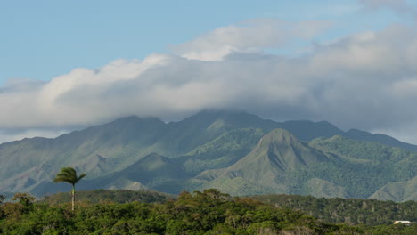 timelapse of clouds pouring over mount koghi, new caledonia