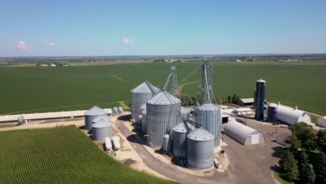 Flyover-of-grain-bins