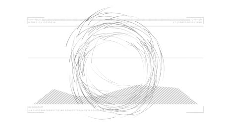 Animación-De-Líneas-Circulares-Y-Puntos-De-Datos-Sobre-Algoritmos-Y-Texto-Cifrado