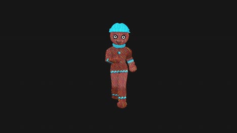 ginger bread running seamless loop, luma matte