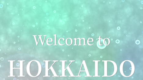 bienvenido a hokkaido mensaje de texto animación gráficos en movimiento