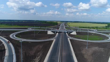 aerial view highway junction.