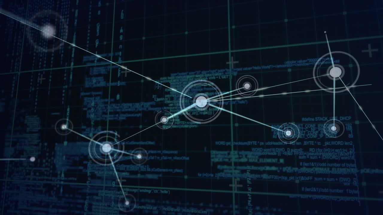 Animation of network of connections over data processing