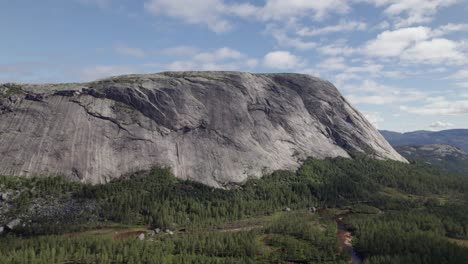 zoom view of haegefjell nissedal norway cliff face national forest clear sky