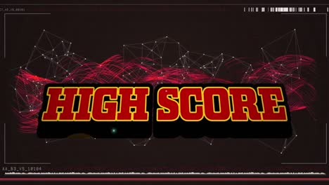 Animation-Von-Highscore-Texten-Und--Formen-Auf-Schwarzem-Hintergrund