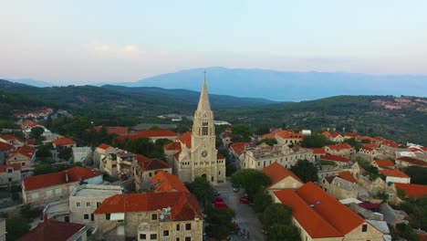 moving aerial drone point of view of st