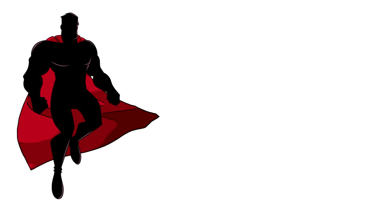 슈퍼히어로의 날아다니는 실루