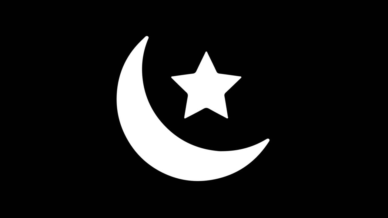 Eid islamic icon old vintage twitched bad signal screen effect 4k animation twitch noise glitch loop