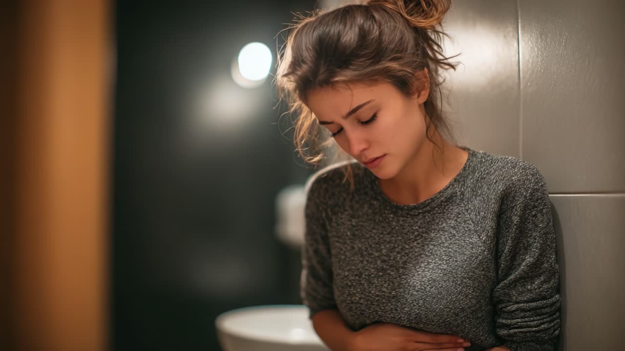 A contemplative moment captured in a serene setting, showcasing a young woman expressing deep emotion and vulnerability in a softly lit space