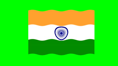 wavy indian flag motion graphics with green screen background