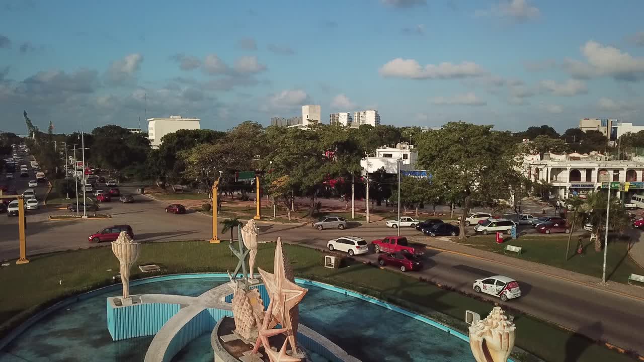 공중 드론 샷 칸쿤 시티, 멕시코