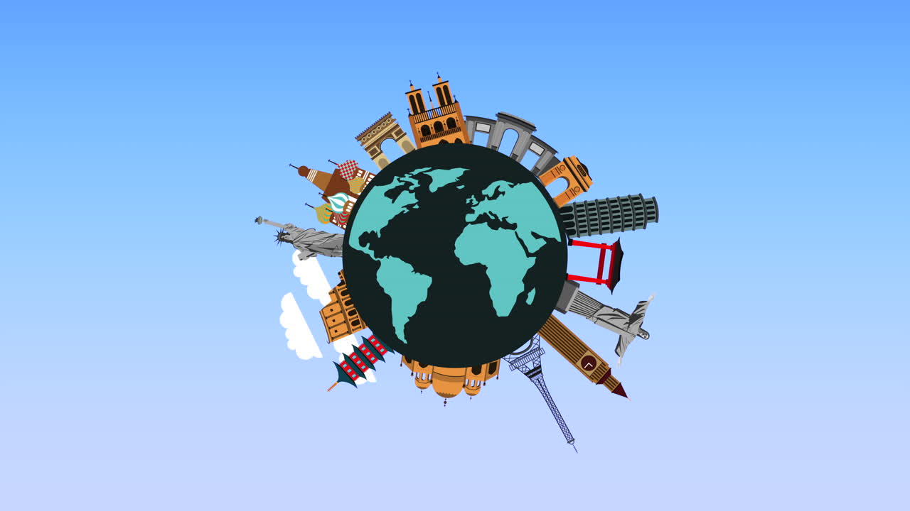 tiempo de vacaciones con el mundo planeta y monumentos