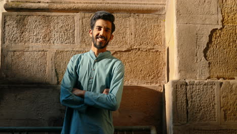 portrait of handsome indian man smiling