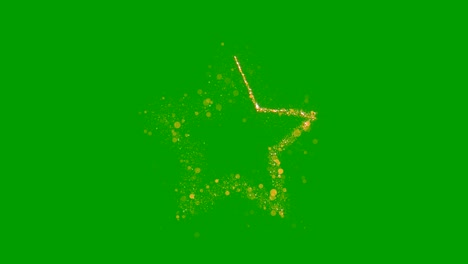 las partículas brillan como estrellas. las partículas brillantes como oro. el fondo. la pantalla verde. el bucle