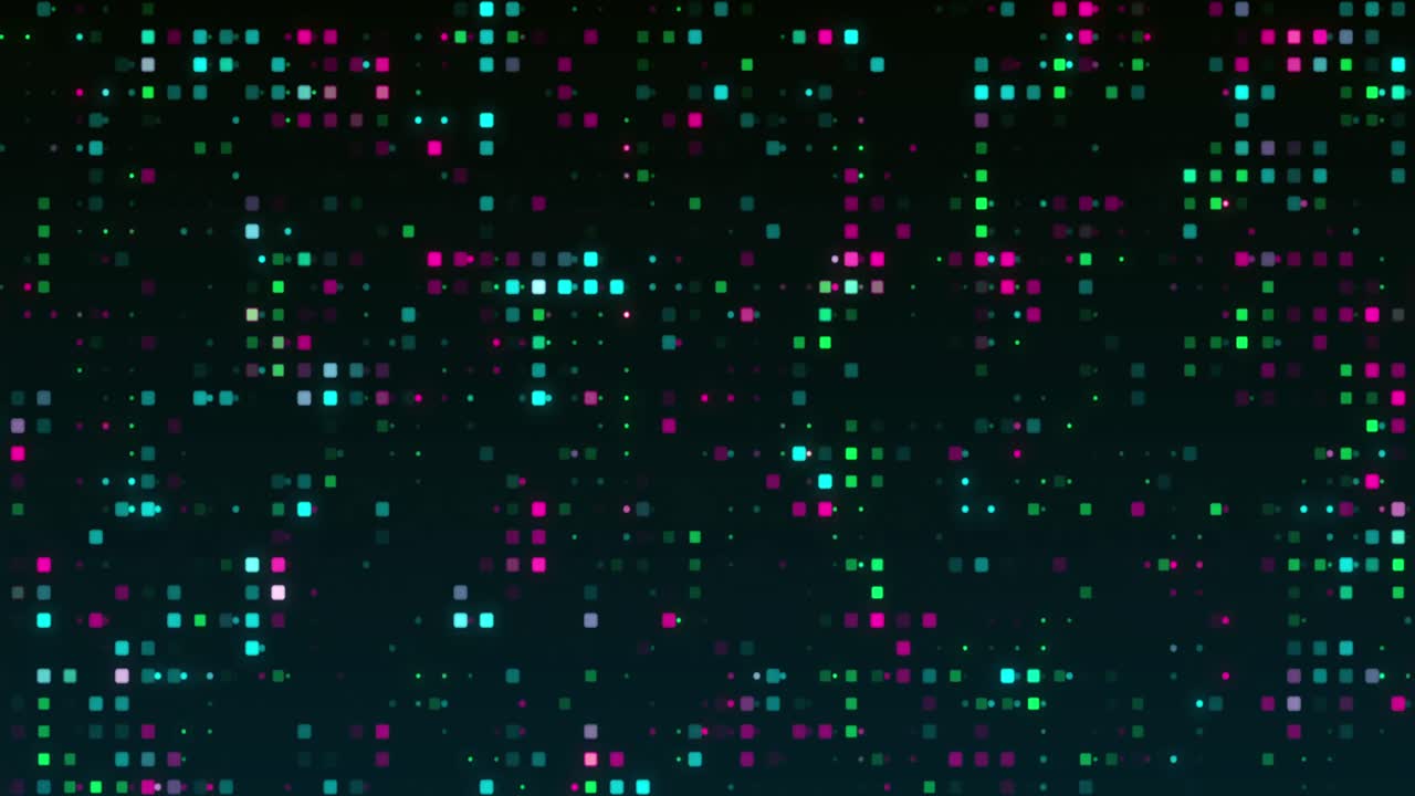 Animation of colorful dots blinking on black background