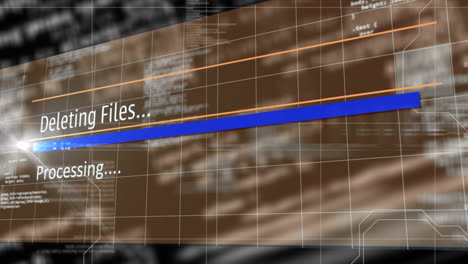 animación del procesamiento de datos sobre un fondo negro