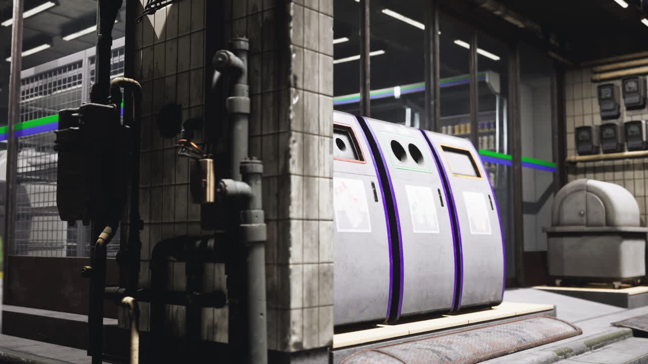 Urban industrial setting featuring detailed machinery and infrastructure