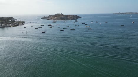 boat port of papudo beach, country of chile